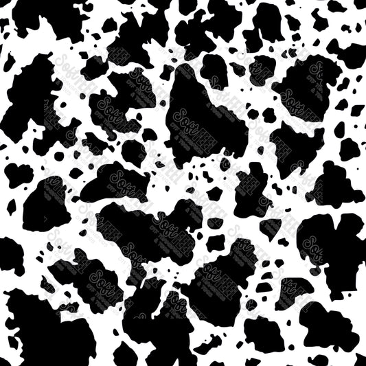 B&W cow print - Patches & Patterns - Direct To Film Transfer / DTF - Heat Press Clothing Transfer