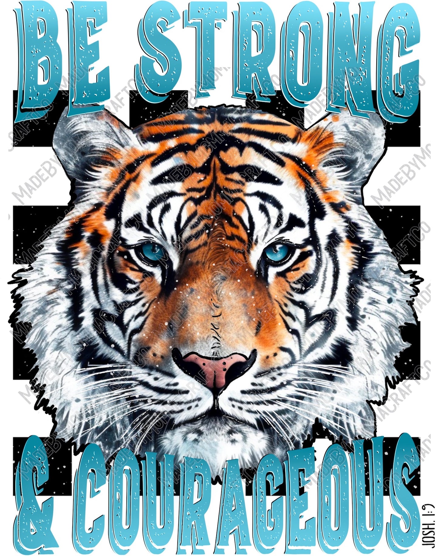 Strong and Courageous Tiger - Cheat Clear Waterslide™ or White Cast Sticker