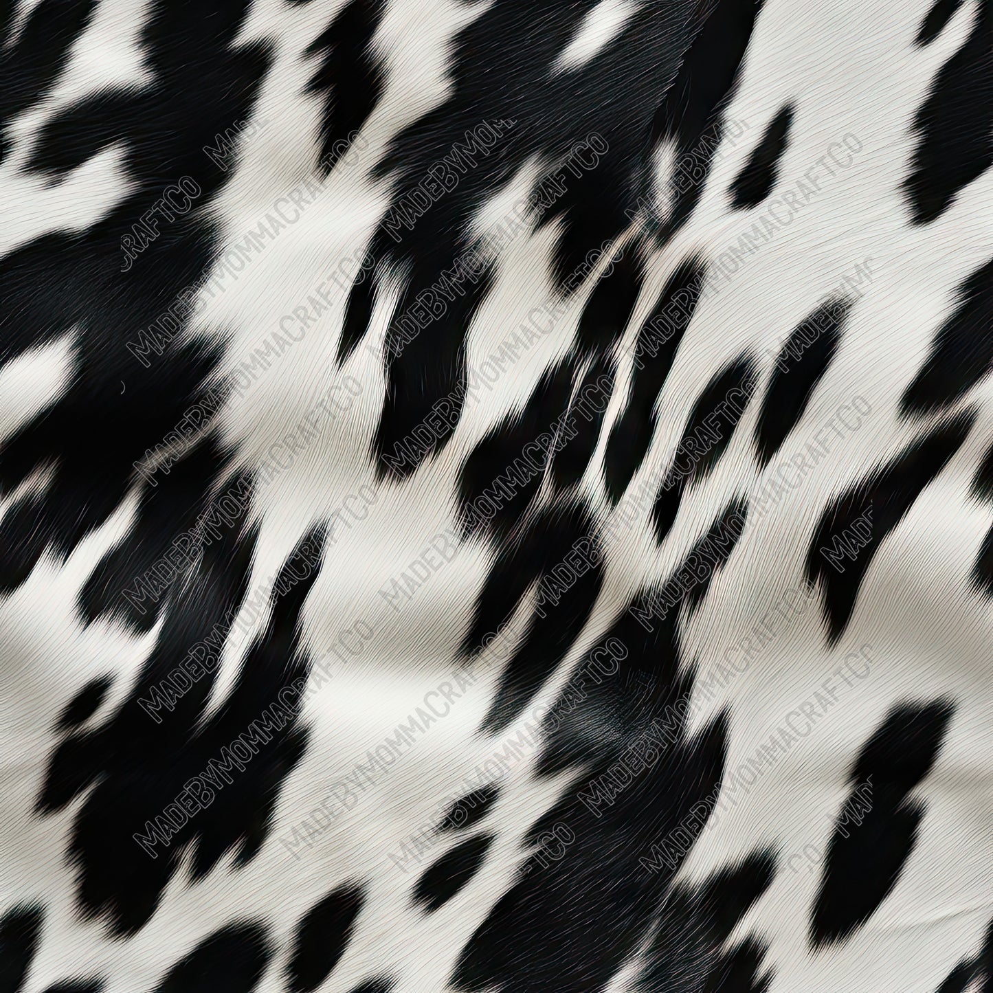 Black And White Cowhide Texture - Vinyl Or Waterslide Seamless Wrap