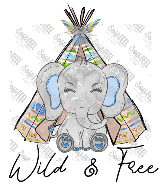 Boho Elephant Wild Free - Youth - Direct To Film Transfer / DTF - Heat Press Clothing Transfe