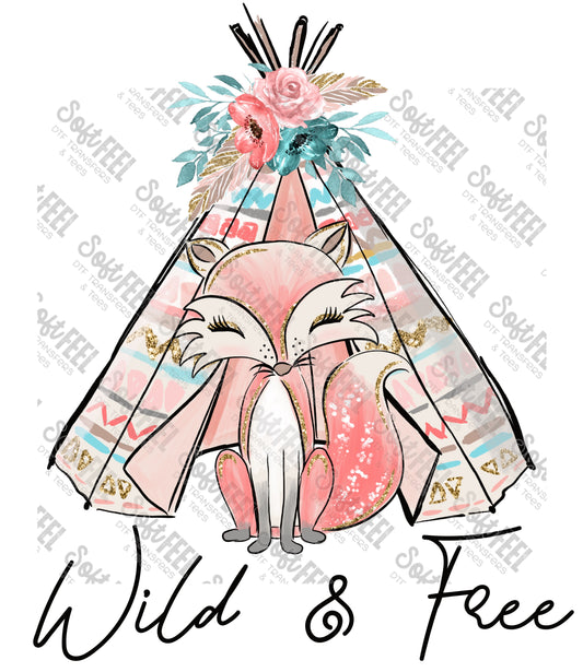 Boho Fox Wild Free - Youth - Direct To Film Transfer / DTF - Heat Press Clothing Transfe