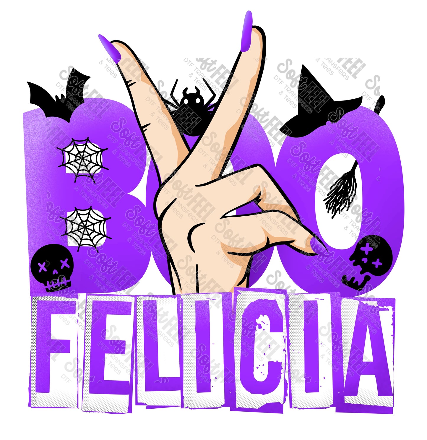 Boo Felicia Purple - Halloween / Horror / Snarky / Humor - Direct To Film Transfer / DTF - Heat Press Clothing Transfer