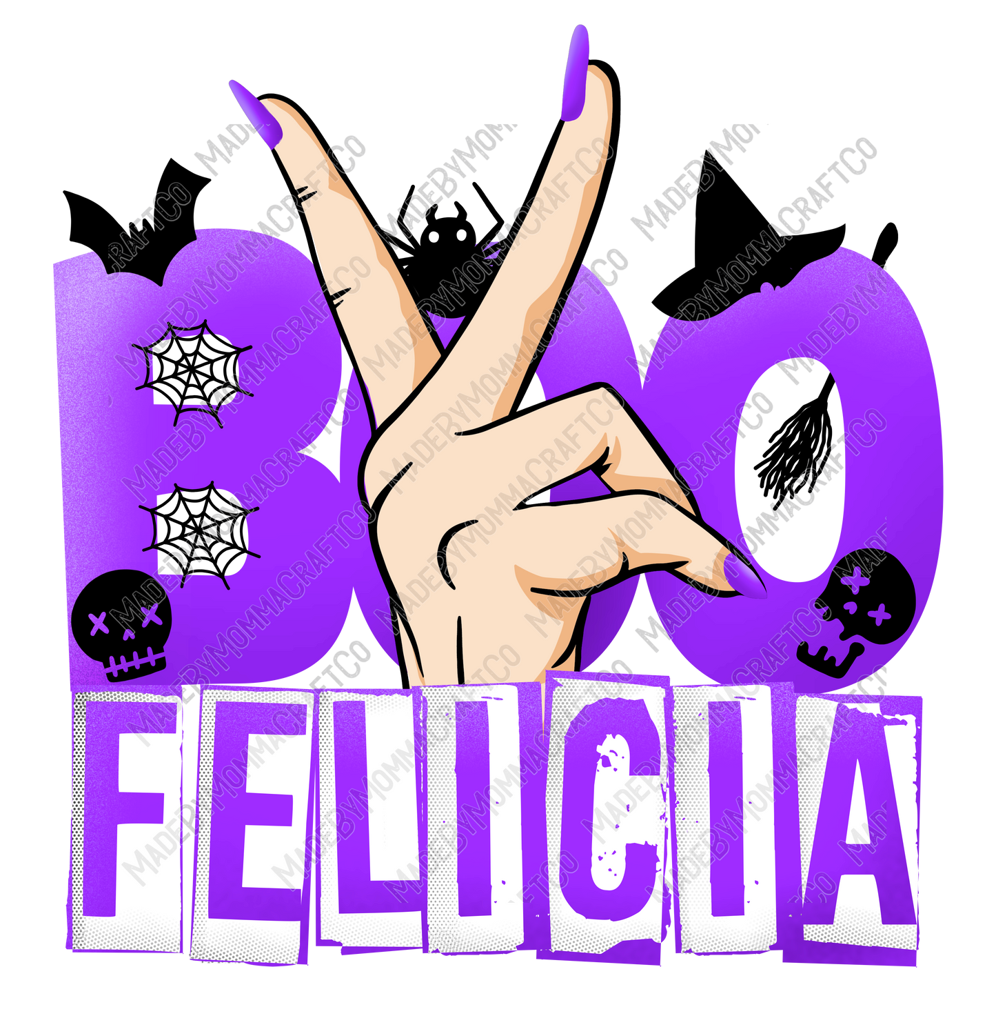 Boo Felicia Purple - Fall / Halloween - Cheat Clear Waterslide™ or White Cast Sticker