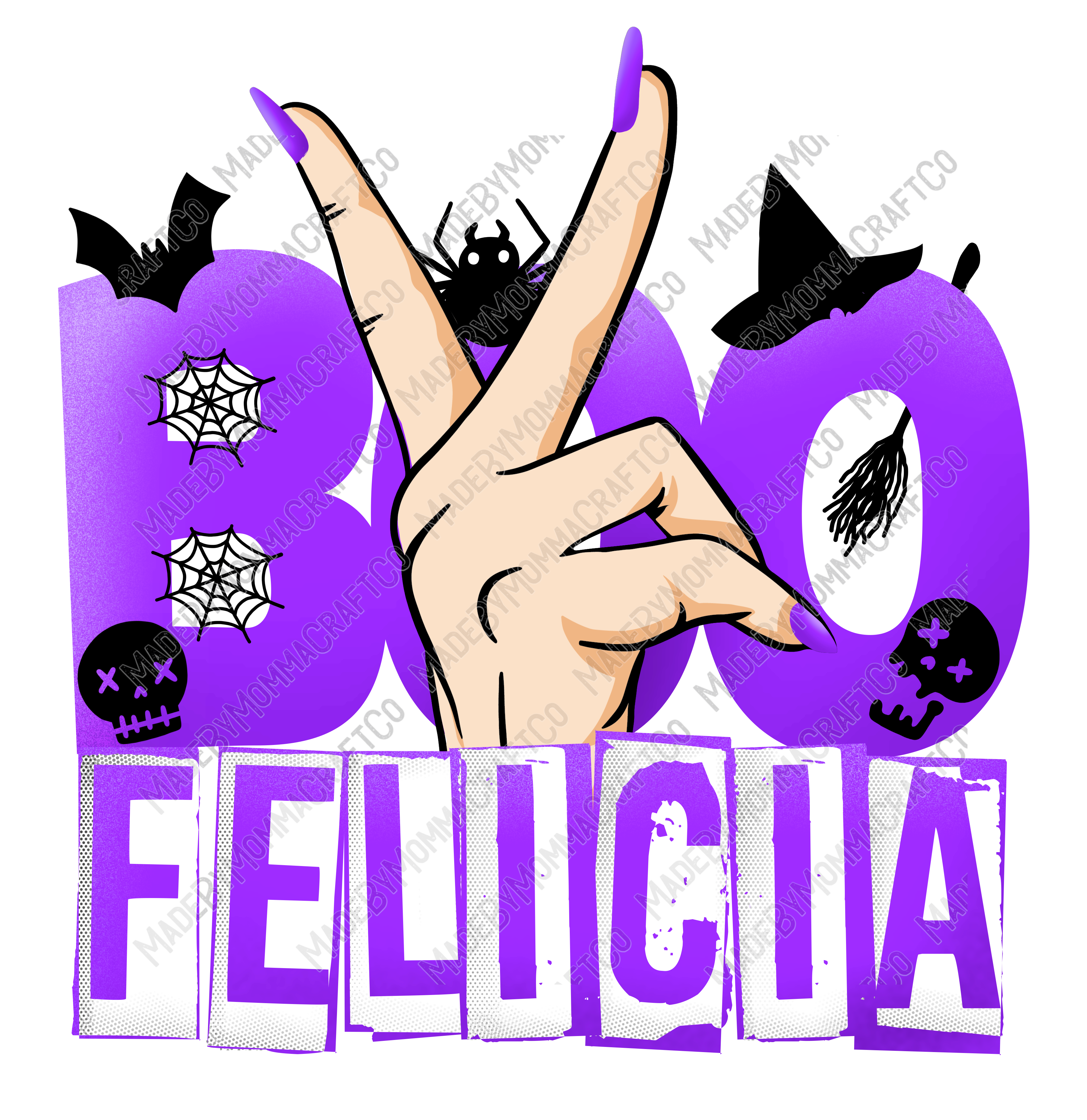 Boo Felicia Purple - Fall / Halloween - Cheat Clear Waterslide™ or White Cast Sticker