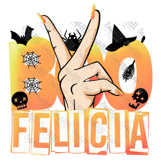 Boo Felicia Orange - Halloween / Horror / Snarky / Humor - Direct To Film Transfer / DTF - Heat Press Clothing Transfer