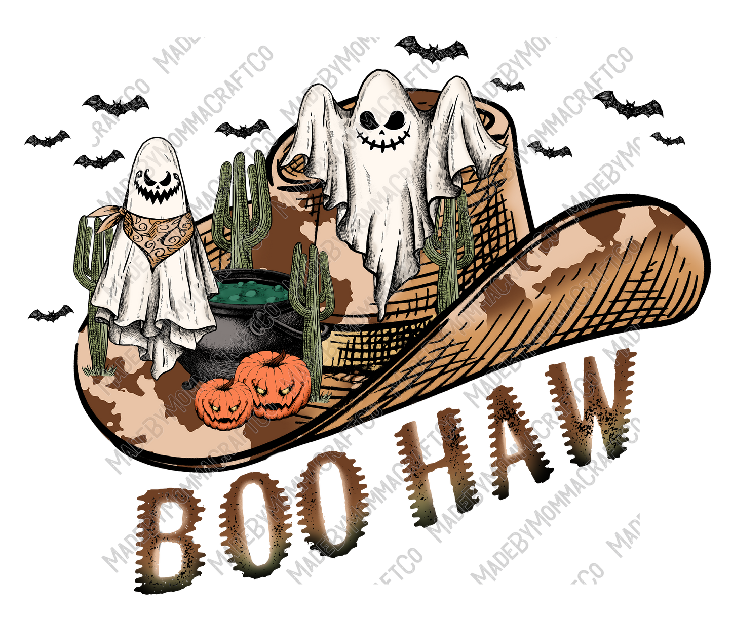 BooHaw - Fall / Halloween - Cheat Clear Waterslide™ or White Cast Sticker