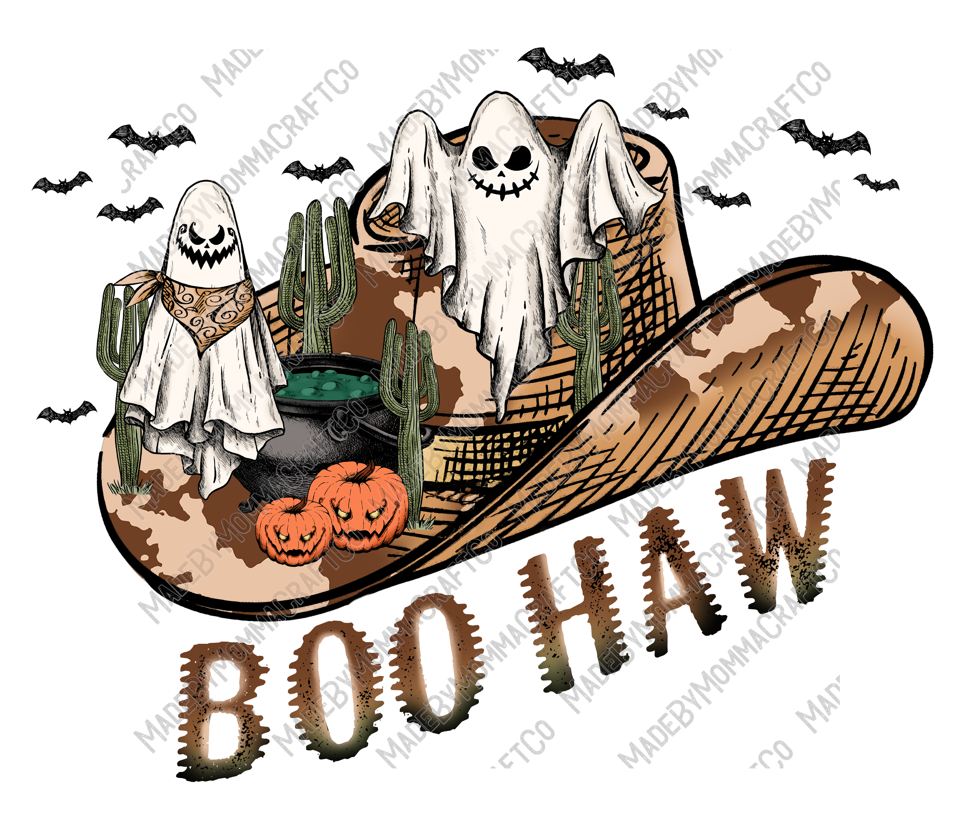 BooHaw - Fall / Halloween - Cheat Clear Waterslide™ or White Cast Sticker