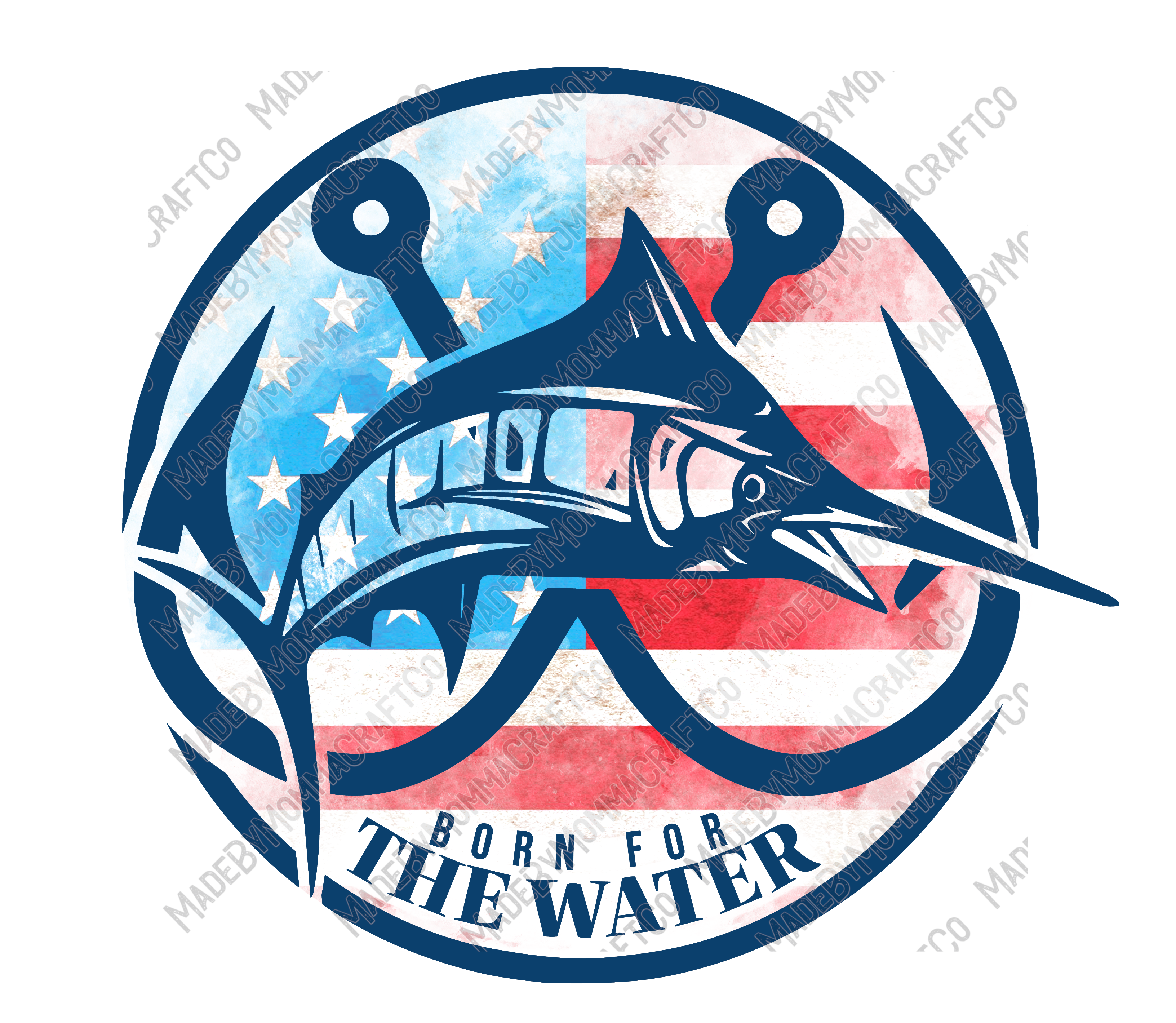 Born for the Water Fishing - Country Western - Cheat Clear Waterslide™ or White Cast Sticker