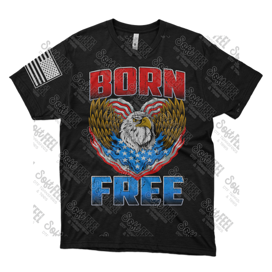 Born Free - Men's / Patriotic - Direct To Film Transfer / DTF - Heat Press Clothing Transfer