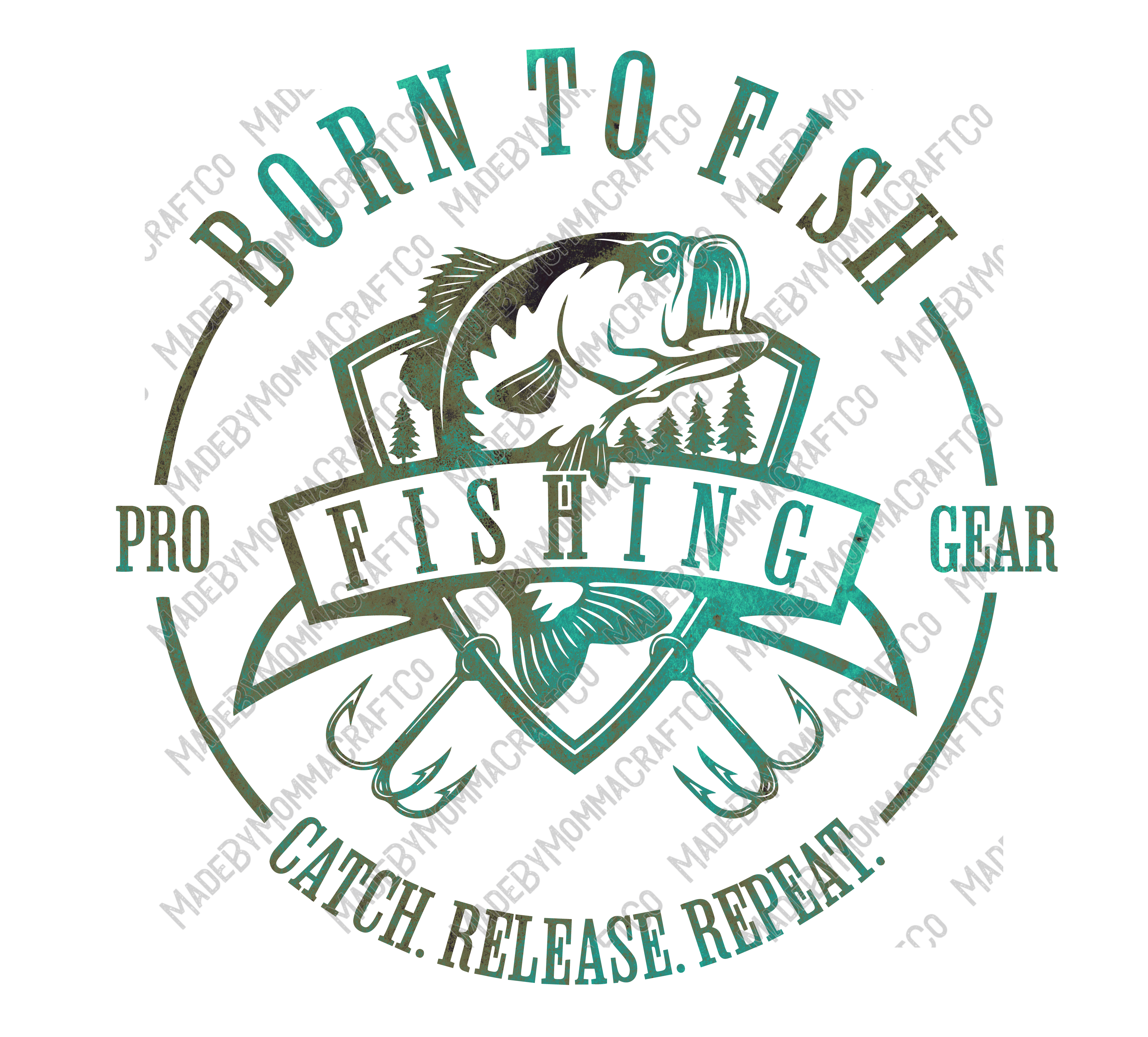 Born to Fish - Country Western - Cheat Clear Waterslide™ or White Cast Sticker