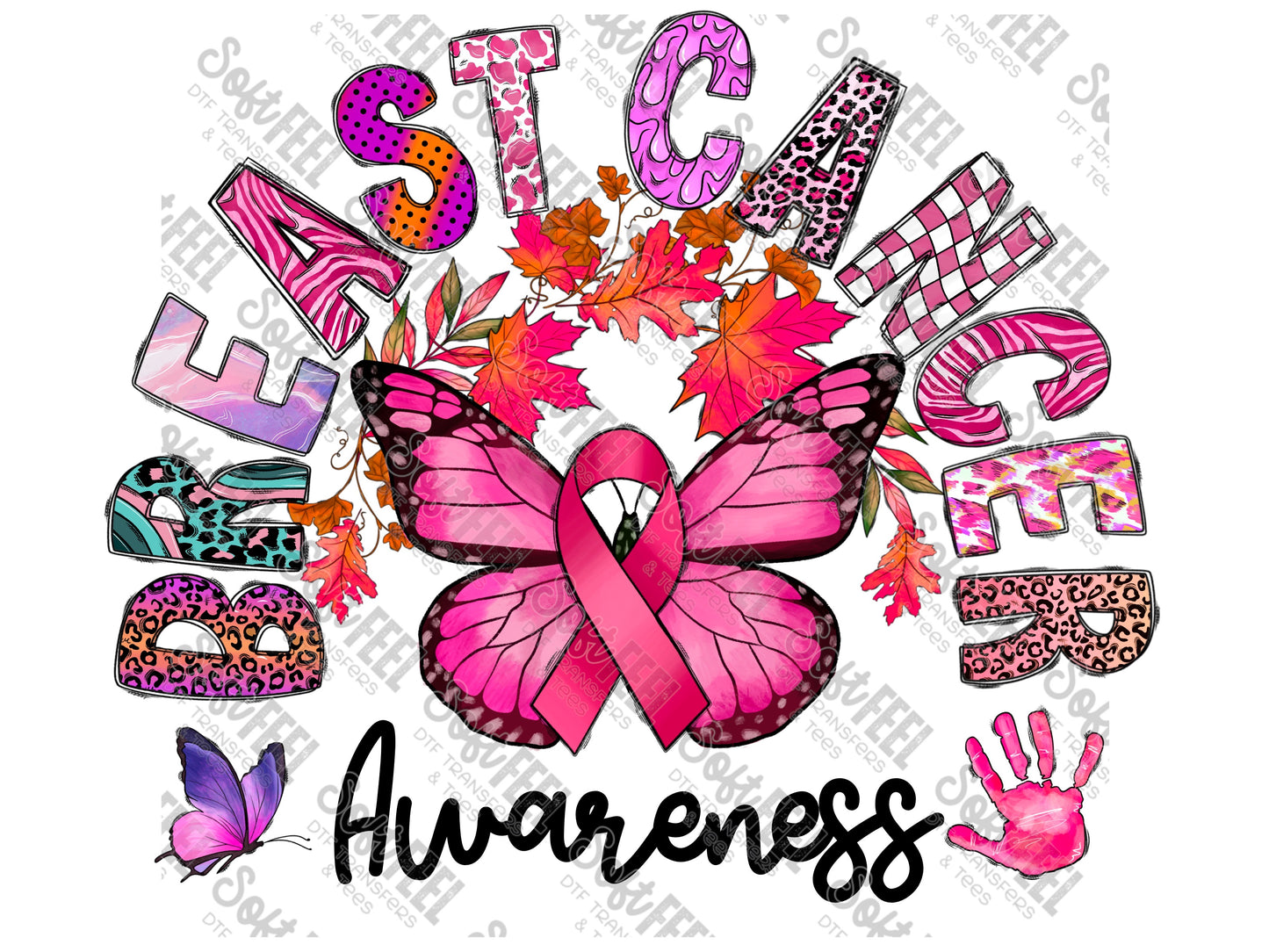 Breast Cancer Awareness - Women's / Motivational - Direct To Film Transfer / DTF - Heat Press Clothing Transfer