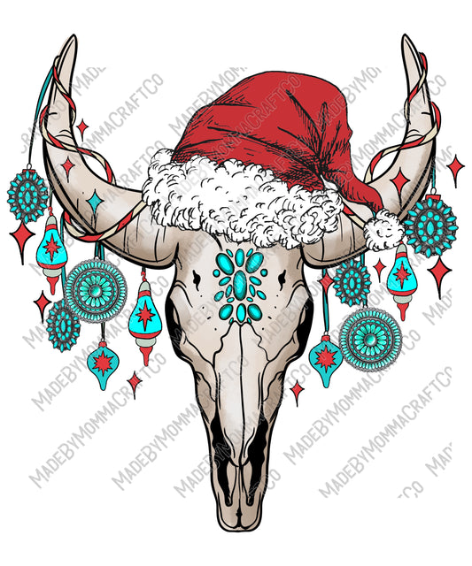 Bull Christmas 2 - Christmas - Cheat Clear Waterslide™ or White Cast Sticker