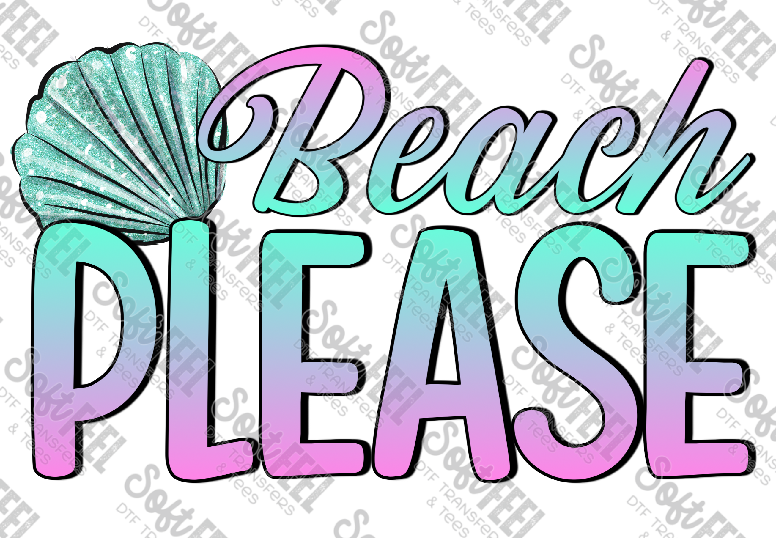 Beach Please - Women&#39;s / Summer - Direct To Film Transfer / DTF - Heat Press Clothing Transfer