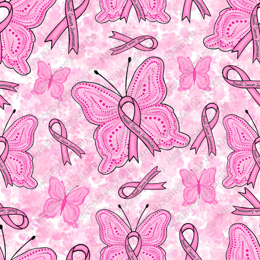 Breast Cancer Butterflies - Vinyl Or Waterslide Seamless Wrap