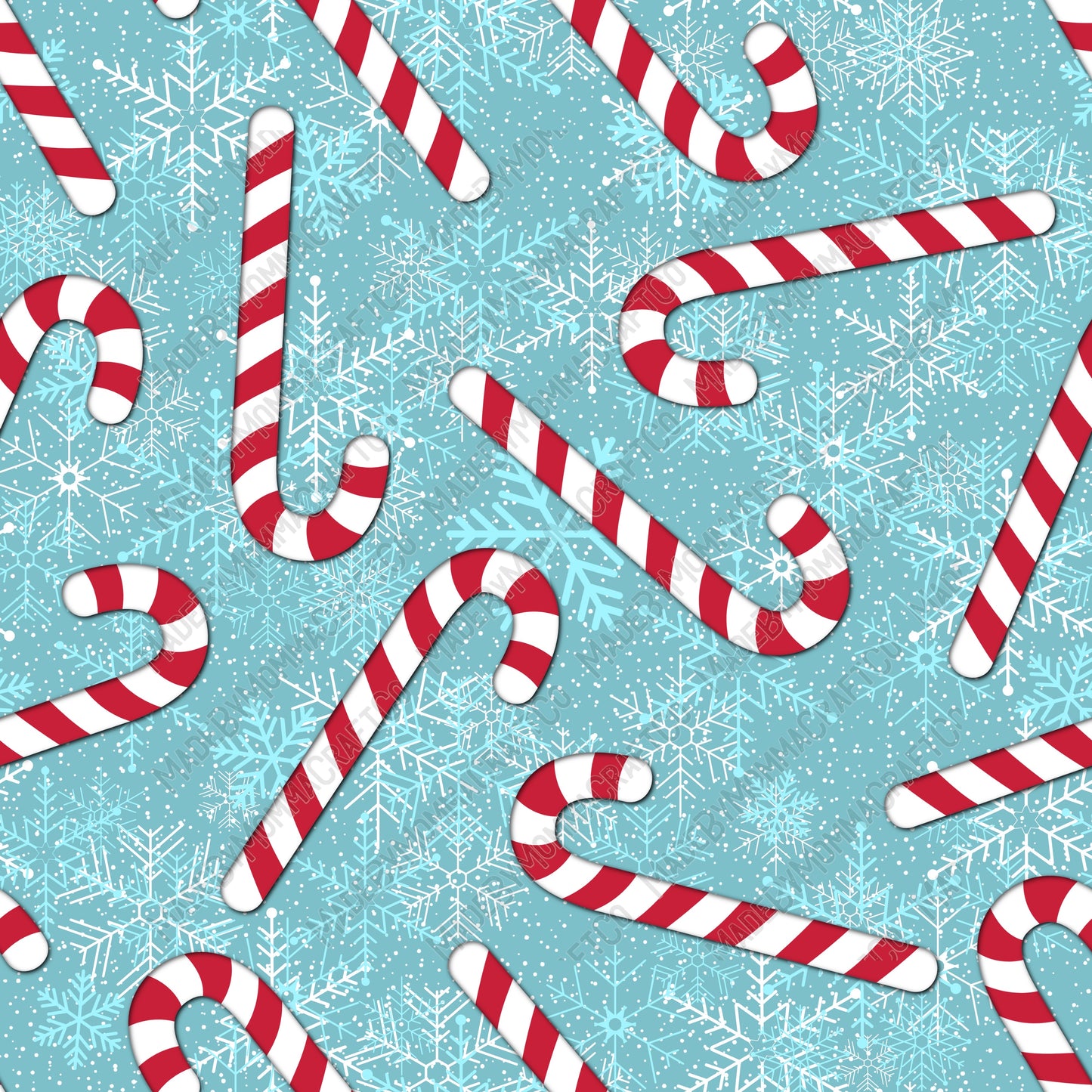 Candy Cane Wishes - Vinyl Or Waterslide Seamless Wrap