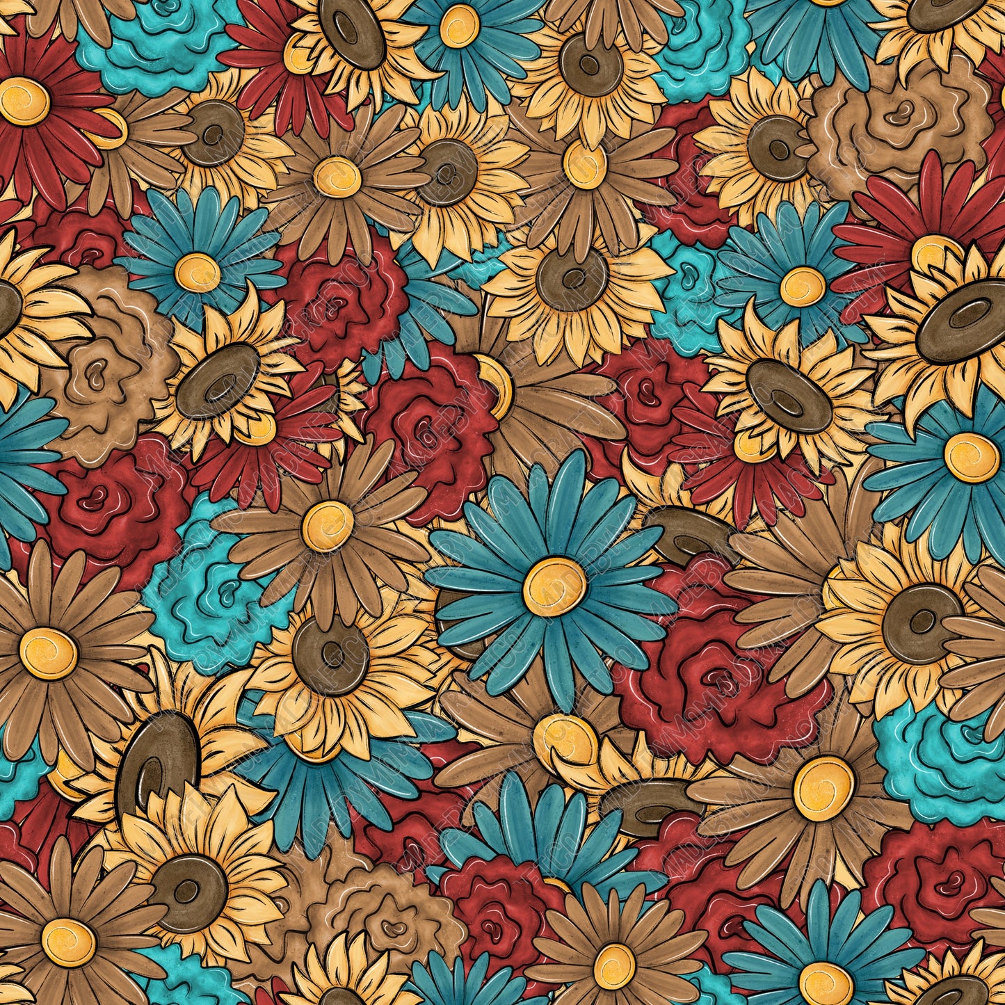 Groovy Autumn - Vinyl Or Waterslide Seamless Wrap