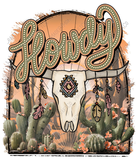 Howdy - Western - Cheat Clear Waterslide™ or White Cast Sticker