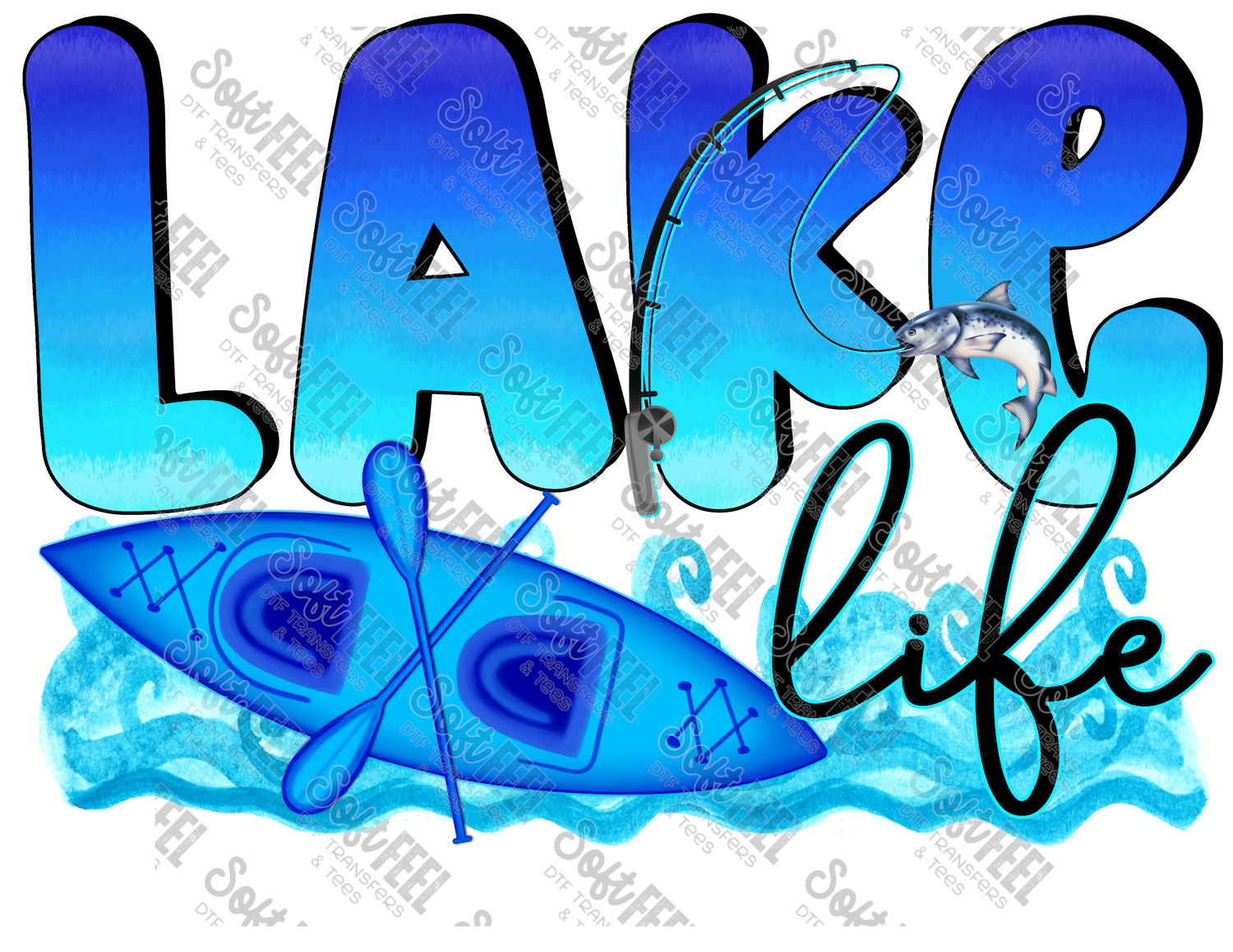 Lake Life - Summer  - Direct To Film Transfer / DTF - Heat Press Clothing Transfer