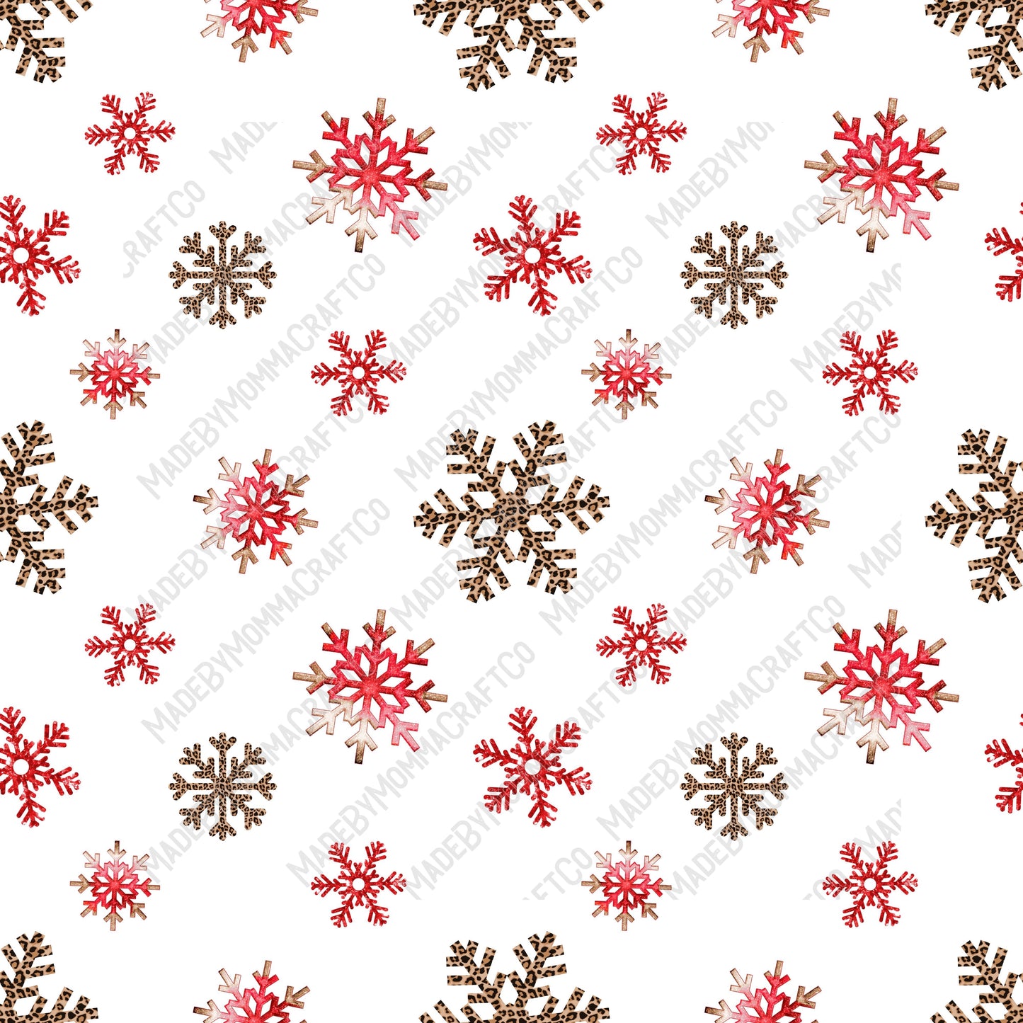 Red Leopard Snowflakes Baby Its Cold Outside - Vinyl Or Waterslide Seamless Wrap