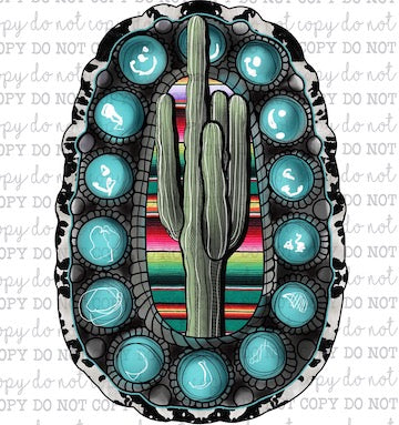 Cactus Turquoise - Country Western - Cheat Clear Waterslide™ or White Cast Sticker