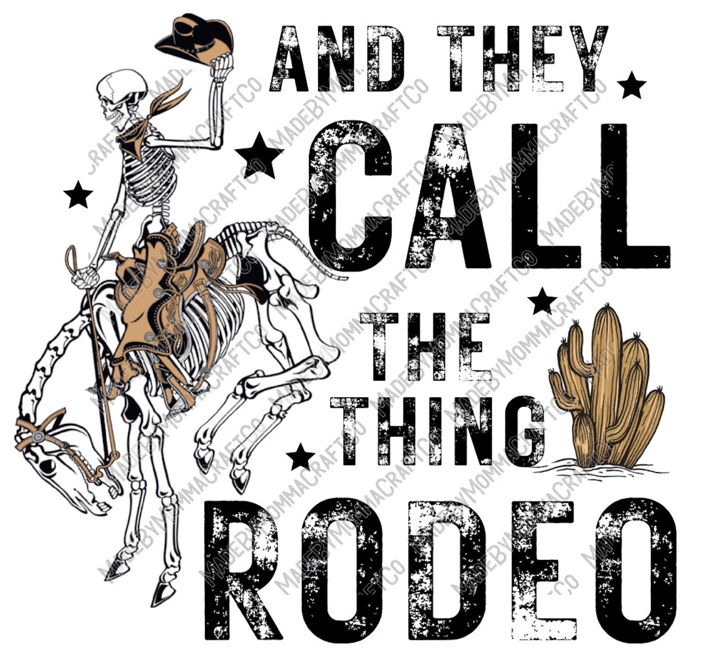 Call The Thing Rodeo Skelle - Country Western - Cheat Clear Waterslide™ or White Cast Sticker