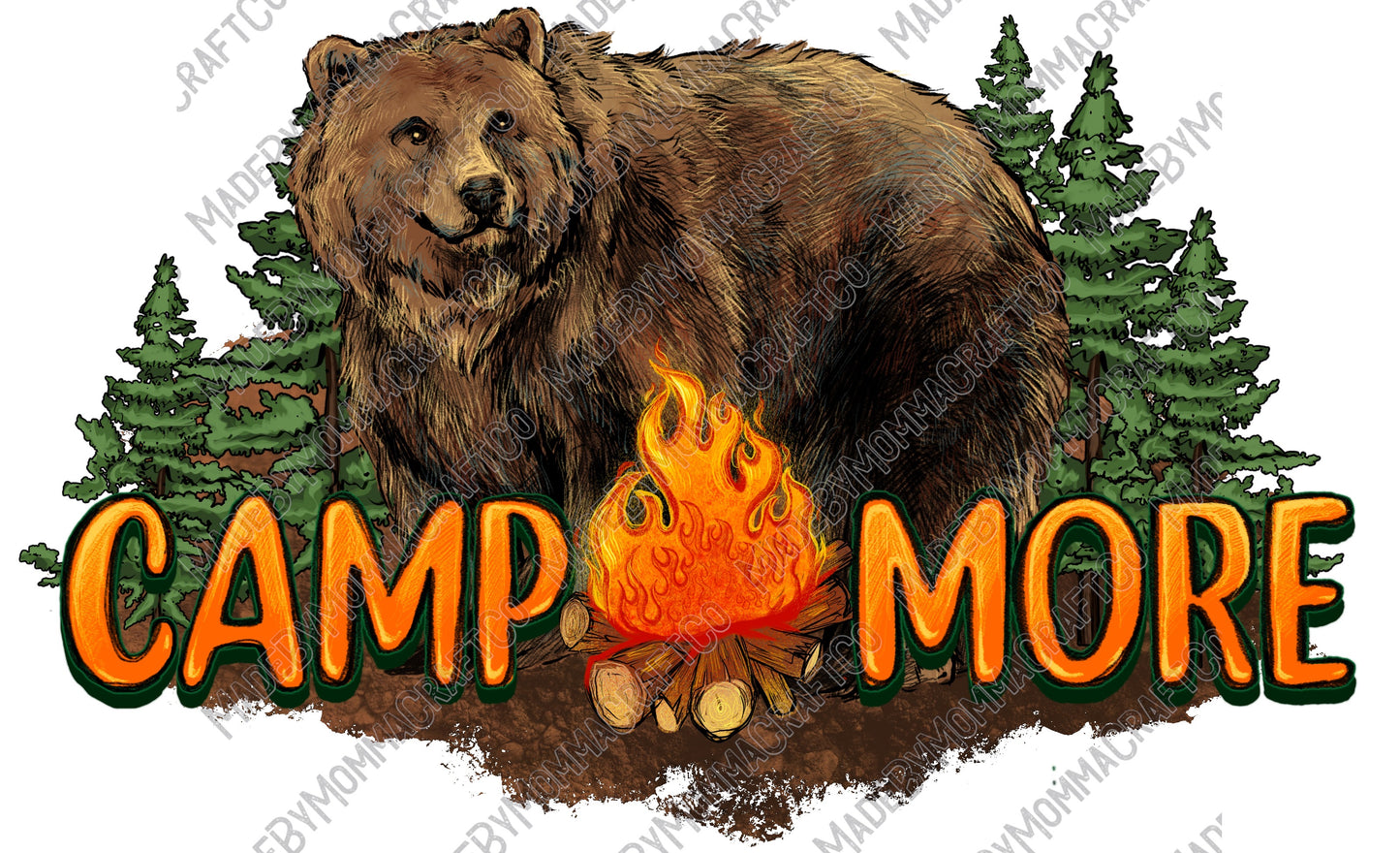 Camp More Bear - Camping / Outdoors - Cheat Clear Waterslide™ or White Cast Sticker