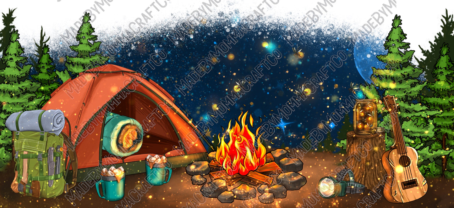 Camp Night With Fireflies - Camping / Outdoors - Cheat Clear Waterslide™ or White Cast Sticker