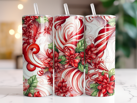 Candy Cane Pattern - Sublimation or Waterslide Wrap - 20oz and 30oz