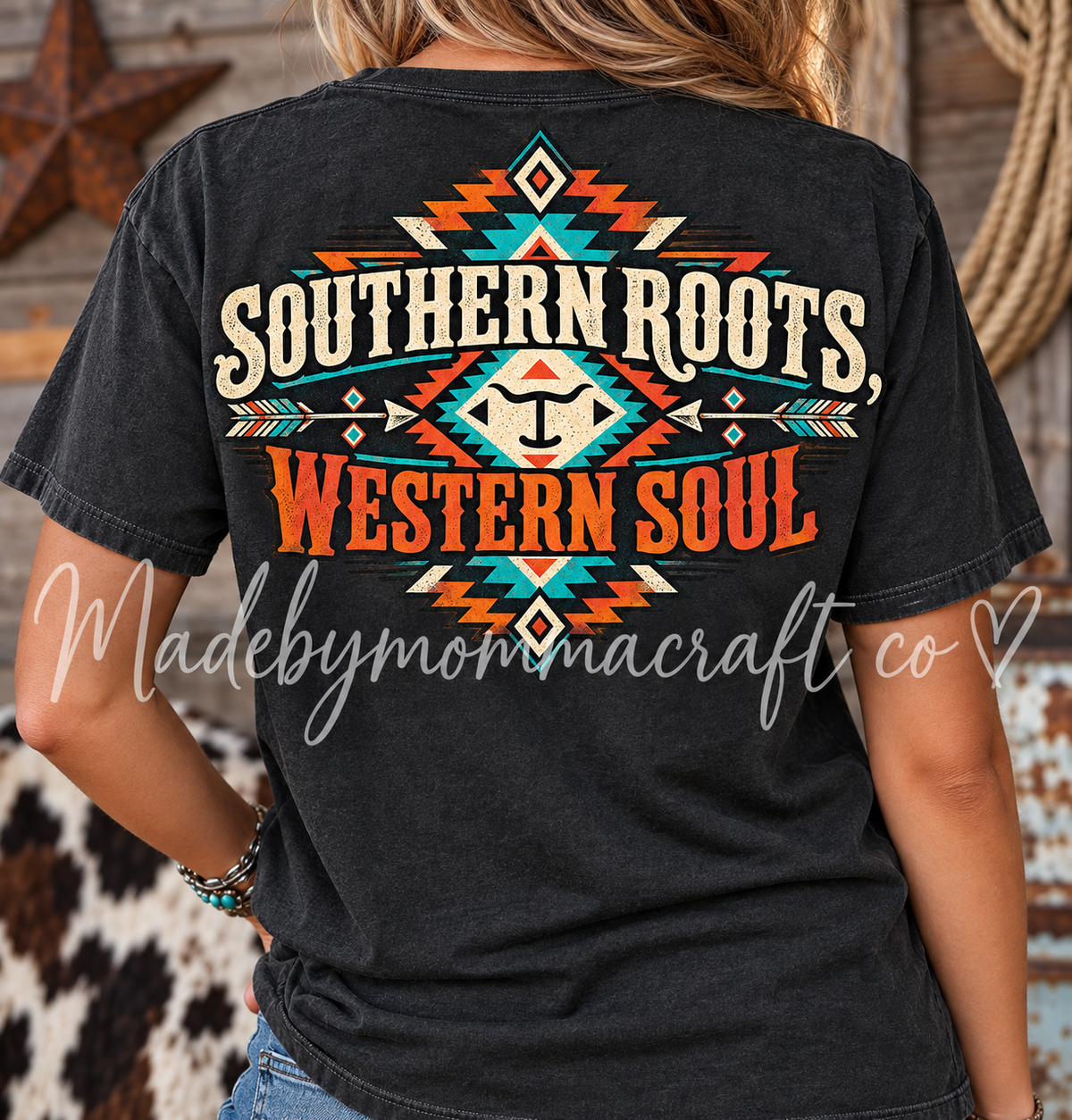 Southern Roots Western Soul - DTF Transfer - Direct To Film Ready To Press Transfer-Iron On Clothing Transfer