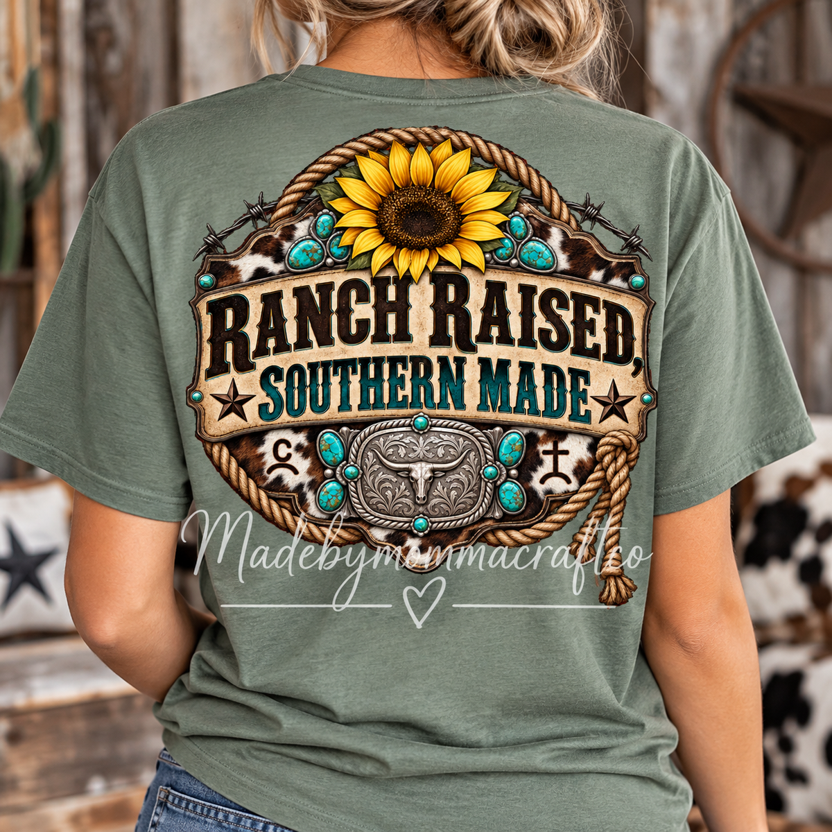 Ranch Raised Southern Made - DTF Transfer - Direct To Film Ready To Press Transfer-Iron On Clothing Transfer