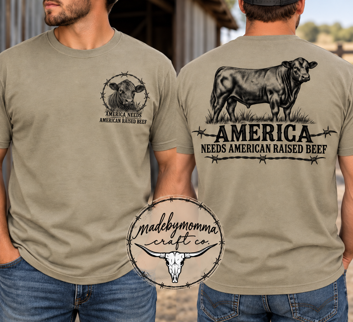 American Needs American Beef Mens - DTF Transfer - Direct To Film Ready To Press Transfer-Iron On Clothing Transfer