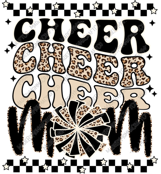 Cheer Mom Retro Leopard - Cheat Clear Waterslide™ or White Cast Sticker