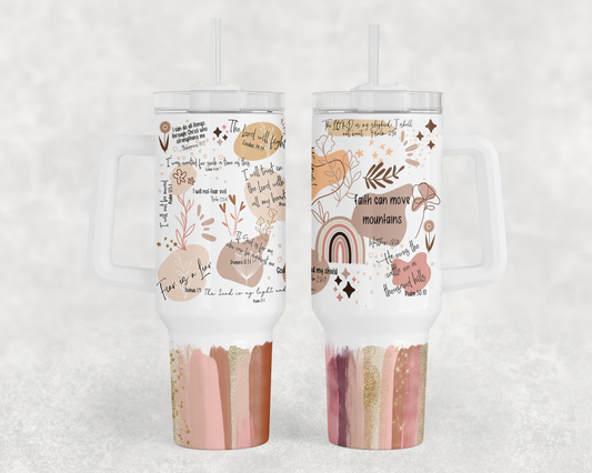 Christian Affirmation - 40oz Handle Tumbler - Sublimation or Waterslide Wrap