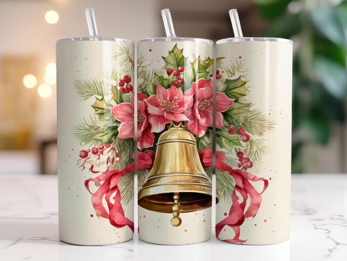 Christmas Bell - Sublimation or Waterslide Wrap - 20oz and 30oz