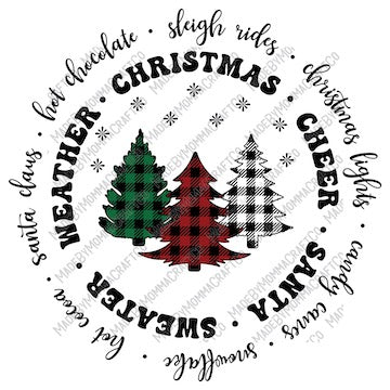 Christmas Circular Typography - Christmas - Cheat Clear Waterslide™ or White Cast Sticker