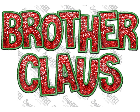 Christmas Sequin Brother Claus - Christmas / Faux Embroidery  - Direct To Film Transfer / DTF - Heat Press Clothing Transfer
