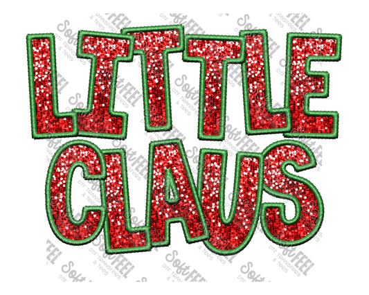 Christmas Sequin Little Claus - Christmas / Faux Embroidery  - Direct To Film Transfer / DTF - Heat Press Clothing Transfer