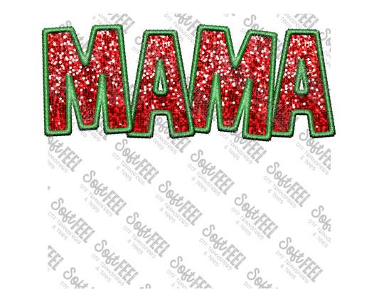Christmas Sequin Mama - Christmas / Faux Embroidery  - Direct To Film Transfer / DTF - Heat Press Clothing Transfer