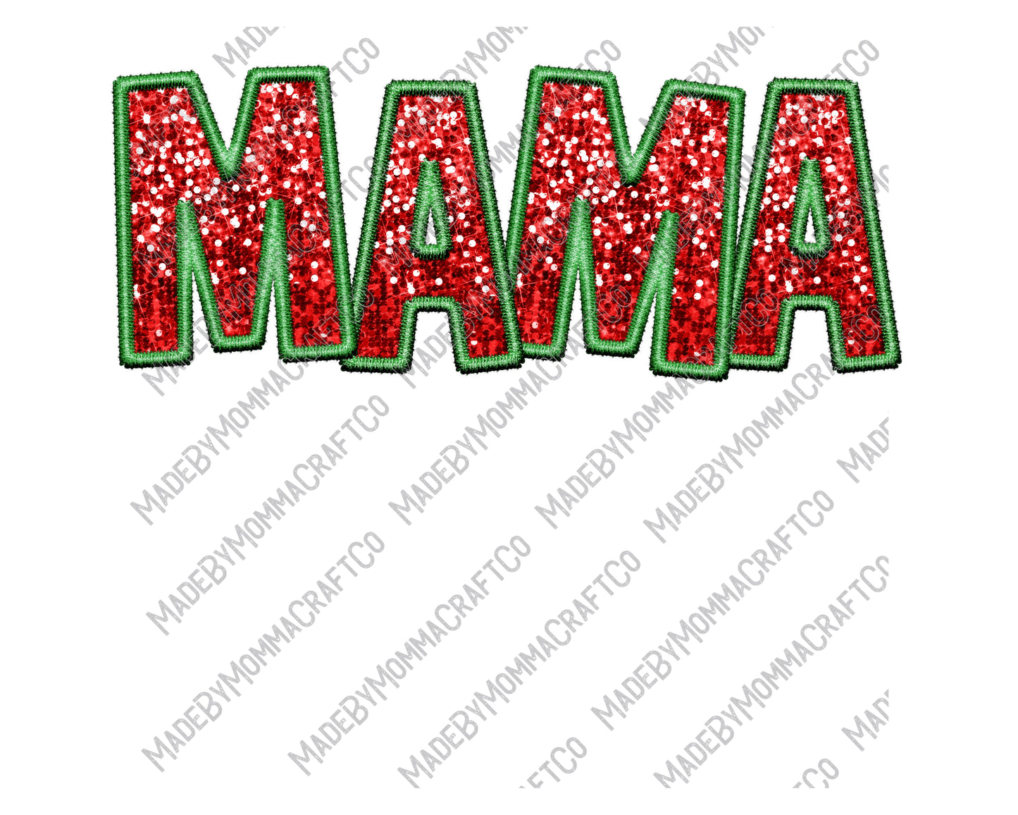 Christmas Sequin Mama - Faux Embroidery / Christmas - Cheat Clear Waterslide™ or White Cast Sticker