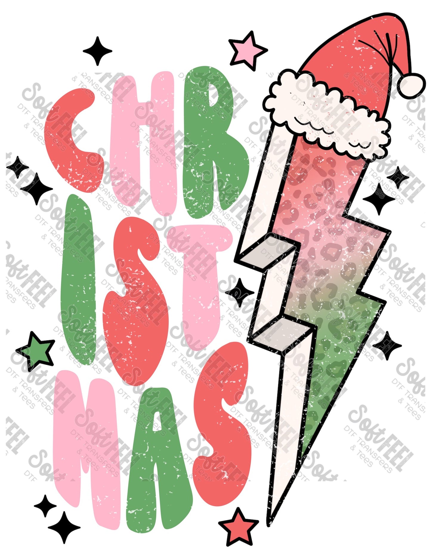 Christmas Black - Christmas / Retro - Direct To Film Transfer / DTF - Heat Press Clothing Transfer