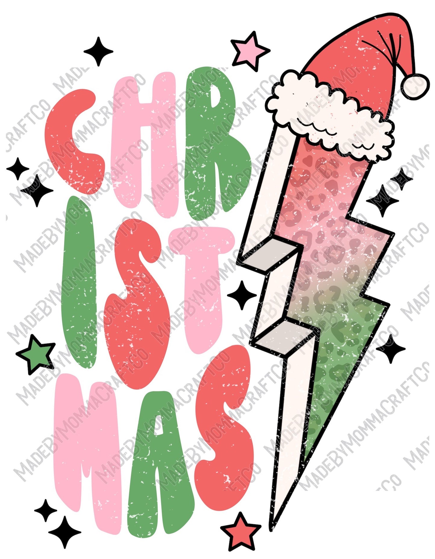 Christmas Bolt - Retro Christmas - Cheat Clear Waterslide™ or White Cast Sticker