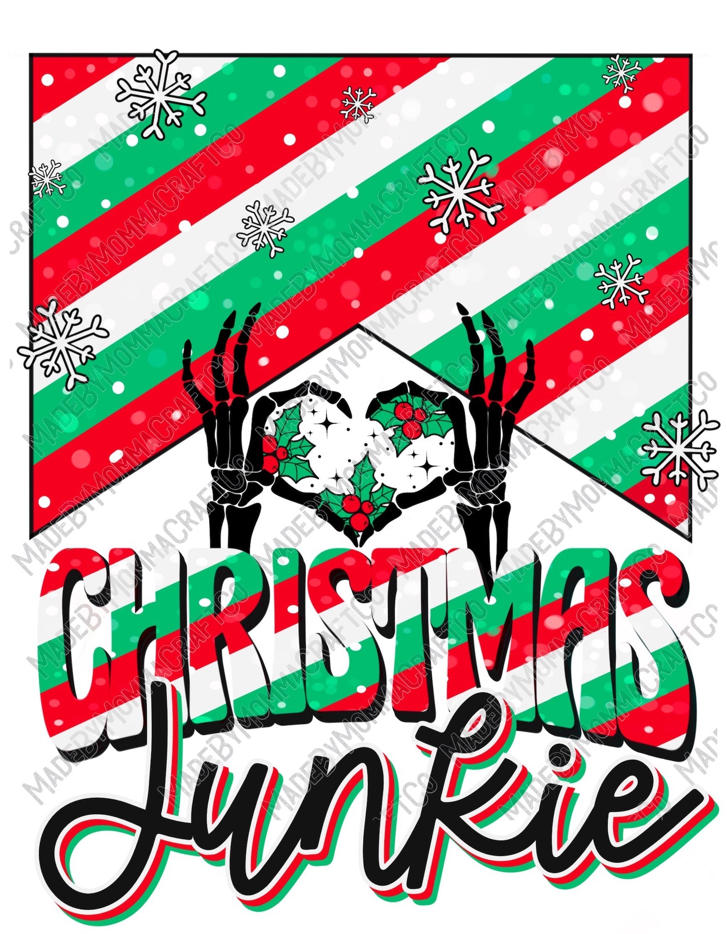 Christmas Junkie - Retro Christmas - Cheat Clear Waterslide™ or White Cast Sticker