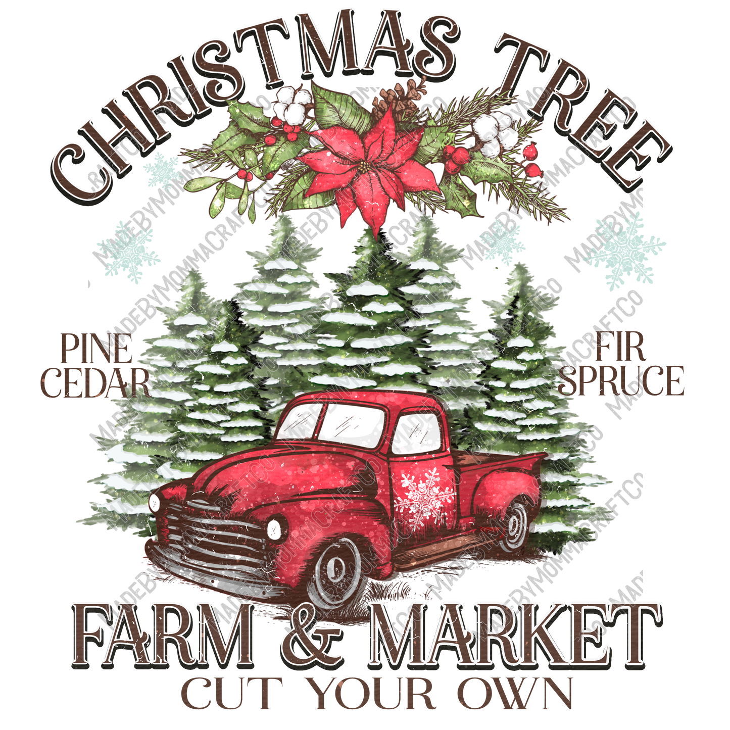 Christmas Tree Market - Cheat Clear Waterslide™ or White Cast Sticker