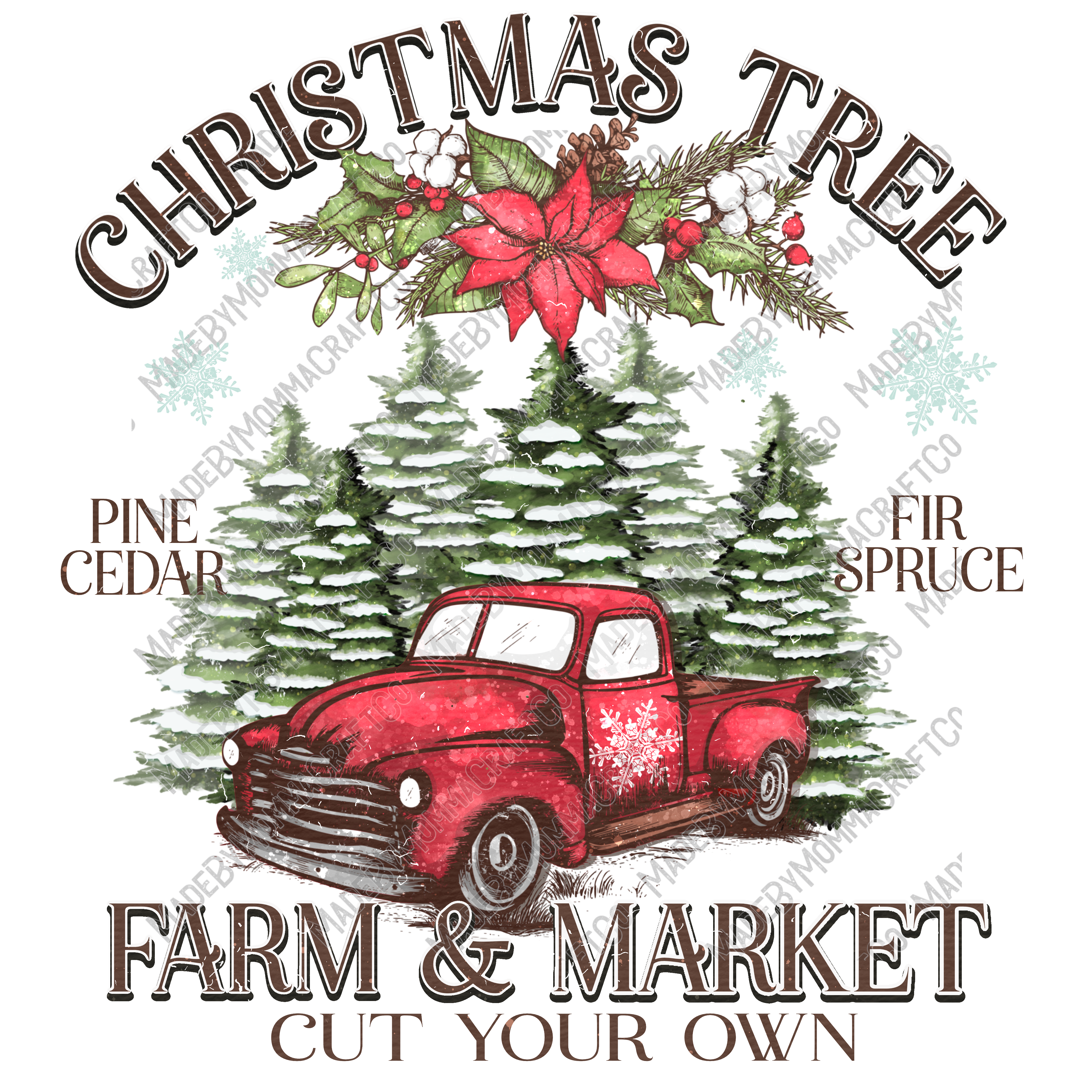 Christmas Tree Market - Cheat Clear Waterslide™ or White Cast Sticker