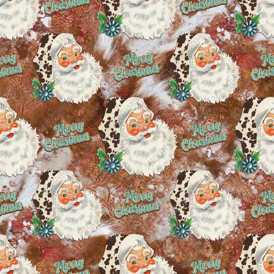 Christmas Paper 5 Western - Vinyl Or Waterslide Seamless Wrap