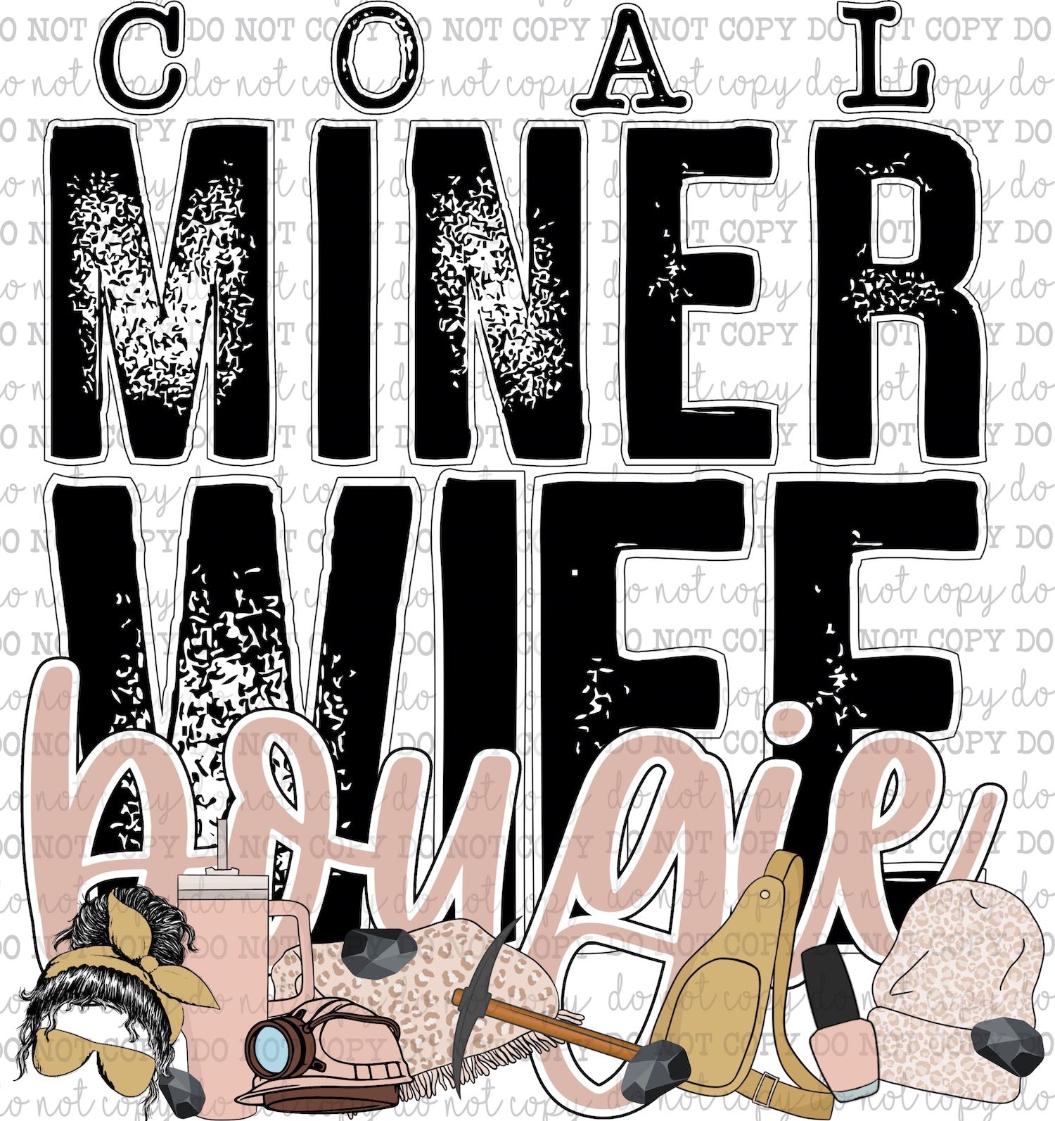 Coal Miner Wife Bougie - Occupations / Women - Cheat Clear Waterslide™ or White Cast Sticker