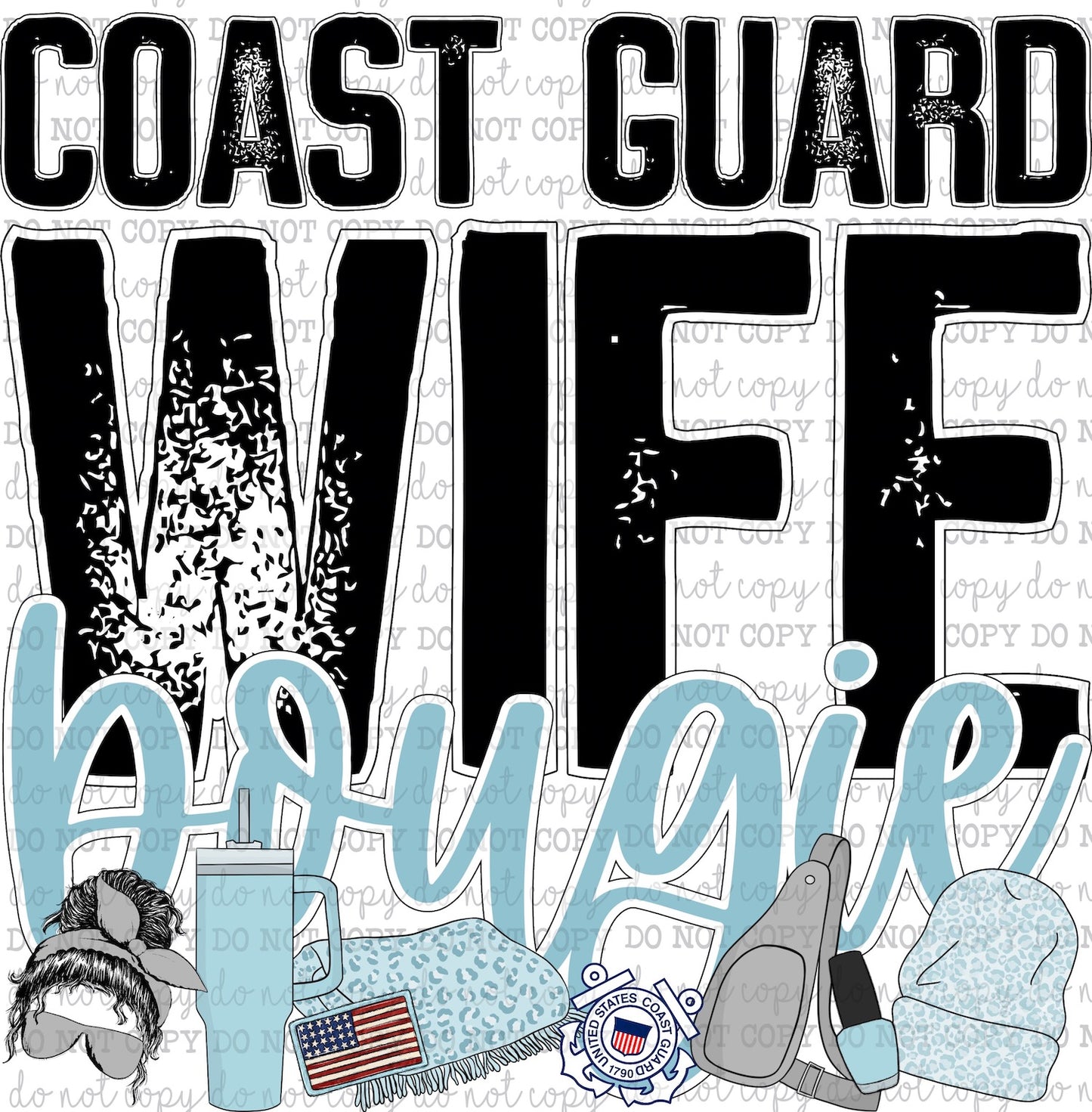 Coast Guard Wife Bougie - Occupations / Women / Military - Cheat Clear Waterslide™ or White Cast Sticker