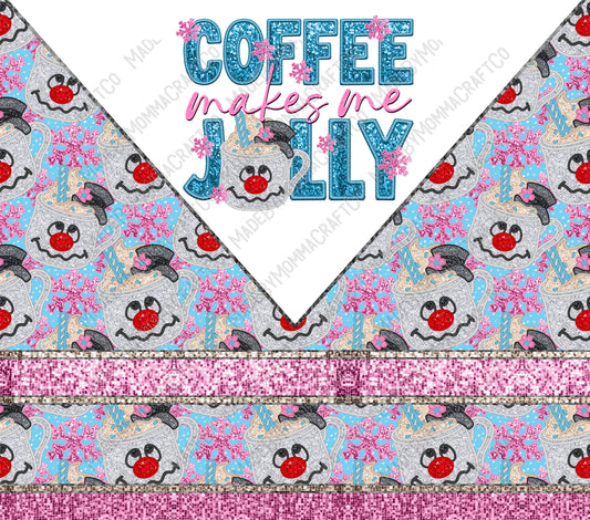 Coffee Makes Me Jolly Tumbler - Sublimation or Waterslide Wrap - 20oz and 30oz