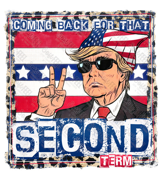 Second Term Trump - Patriotic - Direct To Film Transfer / DTF - Heat Press Clothing Transfer