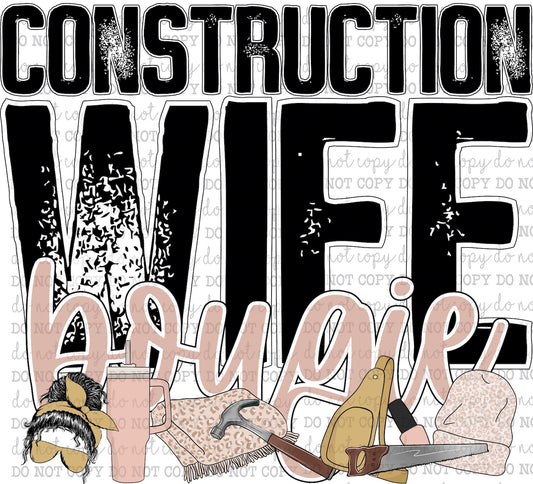 Construction Wife Bougie - Occupations / Women - Cheat Clear Waterslide™ or White Cast Sticker